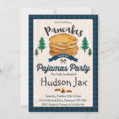 Pannenkoeken en pyjama's Birthday-uitnodiging Kaart (Voorkant)