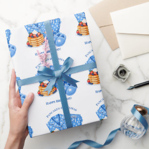 Pannenkoeken en Pyjama's Jongens Verjaardagsfeestj Cadeaupapier