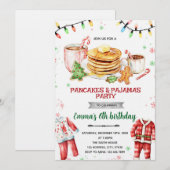 Pannenkoeken en Pyjama's Kerst Uitnodiging (Voorkant / Achterkant)