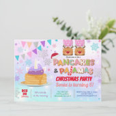 Pannenkoeken en pyjama's Kerst Verjaardag Eenhoorn Kaart (Staand voorkant)