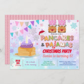 Pannenkoeken en pyjama's Kerst Verjaardag Eenhoorn Kaart (Voorkant / Achterkant)