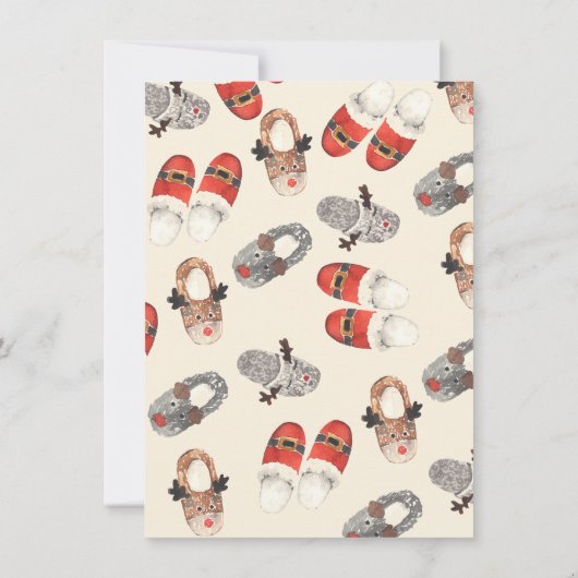 Pannenkoeken en pyjama's kerstfeest kaart (Achterkant)