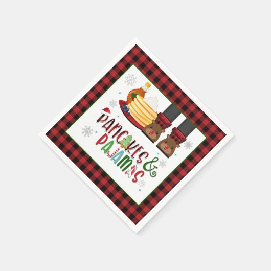 Pannenkoeken en pyjama's Kerstfeest Servet - W (Hoek)