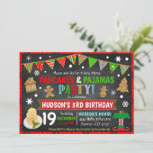 Pannenkoeken en pyjama's Kerstuitnodiging Kaart (Staand voorkant)