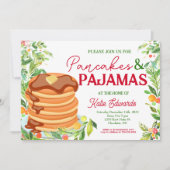 Pannenkoeken en pyjama's Kerstuitnodiging Kaart (Voorkant)