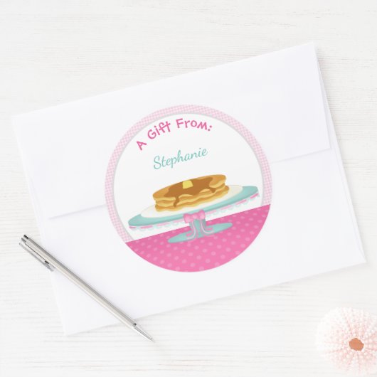 Pannenkoeken en pyjama's ronde sticker (Envelop)