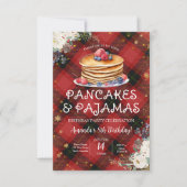 Pannenkoeken en pyjama's rood geplakt kerstverjaar kaart (Voorkant)