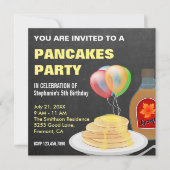 Pannenkoeken en pyjama's schoolbord verjaardagsfee kaart (Voorkant)