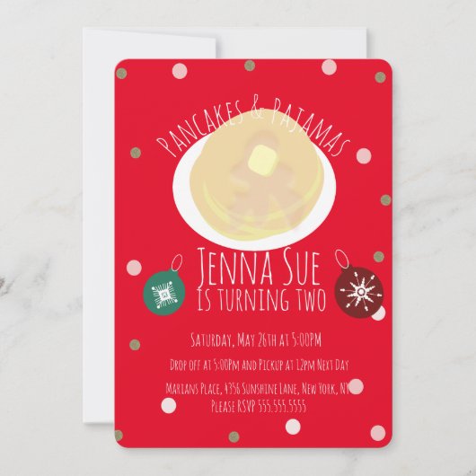 Pannenkoeken en pyjama's Slapepover Girls | Kerstm Kaart (Voorkant)