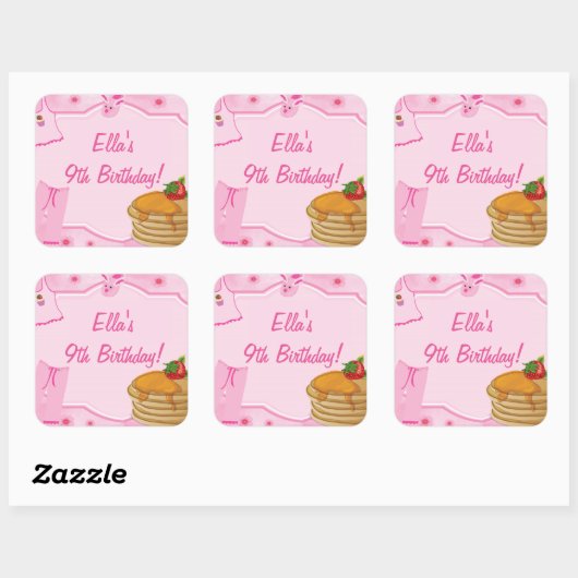 Pannenkoeken en pyjama's Verjaardag Stickers (Vel)