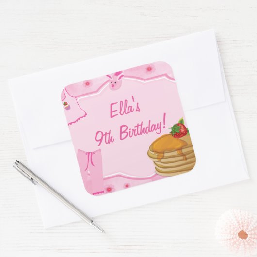 Pannenkoeken en pyjama's Verjaardag Stickers (Envelop)