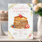 Pannenkoeken en pyjama's verjaardagsuitnodiging kaart