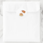 Pannenkoeken en siroop ronde sticker (Tas)