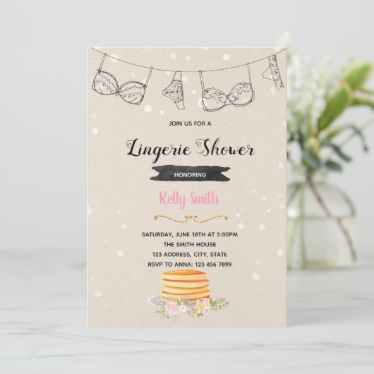 Pannenkoeken en uitnodiging van de partij voor pan (Staand voorkant)