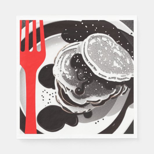 Pannenkoeken en vorkpapier servetten (Voorkant)