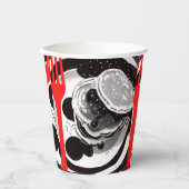 Pannenkoeken en vorkschijven papieren bekers (Voorkant)