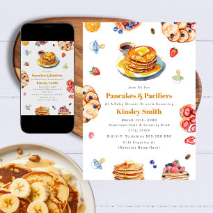 Pannenkoeken & Fopspeen Neutrale Baby Shower Brunc Kaart