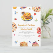Pannenkoeken & Fopspeen Neutrale Baby Shower Brunc Kaart (Staand voorkant)
