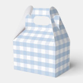 Pannenkoeken & Fopspenen Blauwe Gingham Jongens Ba Bedankdoosjes (Achterkant)