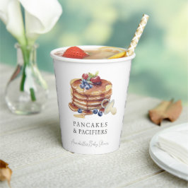 Pannenkoeken & Fopspenen Grijze Gingham Baby Showe Papieren Bekers