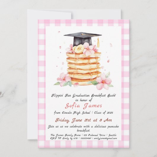 Pannenkoeken Graduation Party Invitation0 Kaart (Voorkant)