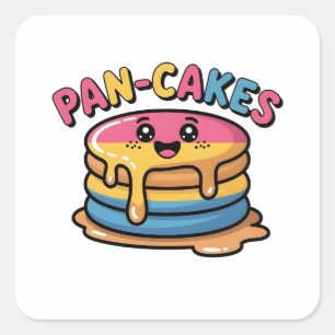 Pannenkoeken Grappig Panseksueel LGBTQ Grappig Pri Vierkante Sticker