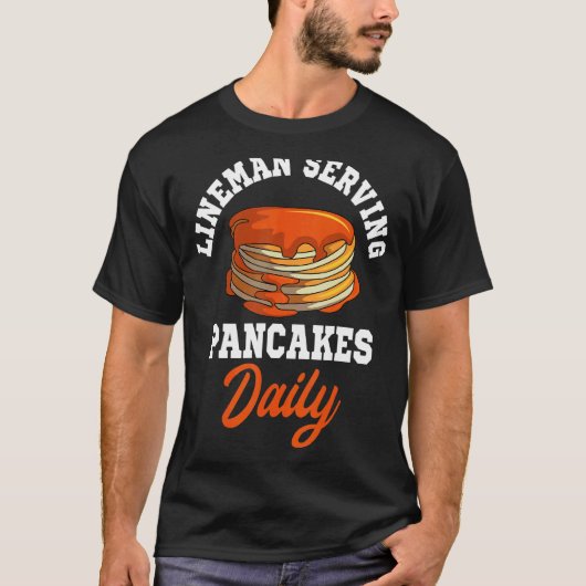 Pannenkoeken Lineman Waffle Ontbijt Flapjack Hotca T-shirt (Voorkant)