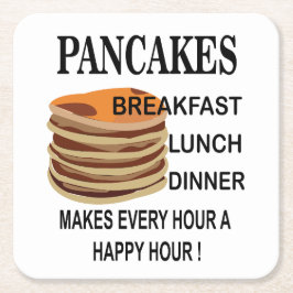 Pannenkoeken maakt elk uur een happy hour pannenko kartonnen onderzetters