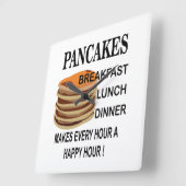 Pannenkoeken maakt elk uur een happy hour pannenko vierkante klok (Hoek)