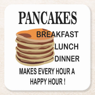 Pannenkoeken maken elk uur een happy hour pannenko kartonnen onderzetters