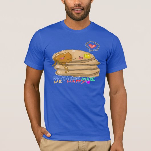 pannenkoeken maken me blij t-shirt (Voorkant)