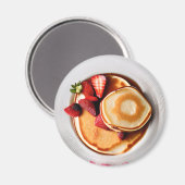 Pannenkoeken met Aardbeien Eten Magneet (Voorkant / Achterkant)