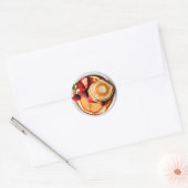 Pannenkoeken met Aardbeien Eten Ronde Sticker (Envelop)