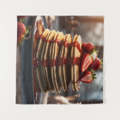 Pannenkoeken met aardbeien wandkleed (Voorkant (horizontaal))