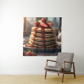 Pannenkoeken met aardbeien wandkleed (In situ)