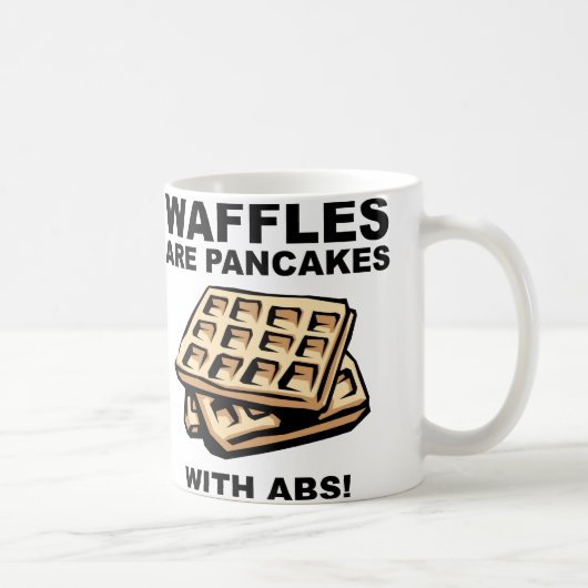 Pannenkoeken met Abs Funny Mug of Travel Mug Koffiemok (Rechts)