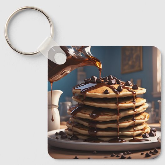 Pannenkoeken met chocolade chips. sleutelhanger (Voorkant)