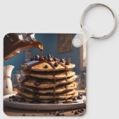 Pannenkoeken met chocolade chips. sleutelhanger (Achterkant)