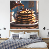 Pannenkoeken met chocoladeschilfers canvas afdruk (Insitu (Slaapkamer))