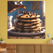 Pannenkoeken met chocoladeschilfers canvas afdruk (Insitu (Woonkamer))