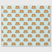 Pannenkoeken met Maple Syrup en Polkadot Pattern Cadeaupapier (Vlak)