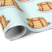Pannenkoeken met Maple Syrup en Polkadot Pattern Cadeaupapier (Rol Hoek)