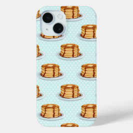 Pannenkoeken met Maple Syrup en Polkadot Pattern iPhone 15 Case