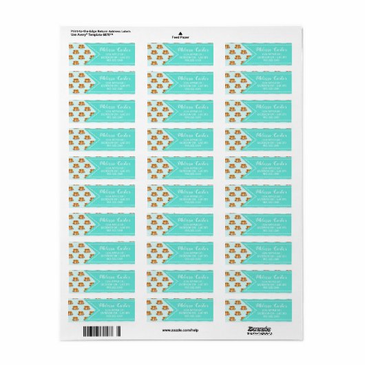 Pannenkoeken met Maple Syrup en Polkadot Pattern Etiket (Full Sheet)