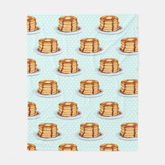 Pannenkoeken met Maple Syrup en Polkadot Pattern Fleece Deken (Voorkant)