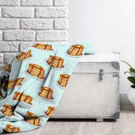 Pannenkoeken met Maple Syrup en Polkadot Pattern Fleece Deken