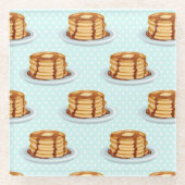 Pannenkoeken met Maple Syrup en Polkadot Pattern Glazen Onderzetter (Voorkant)
