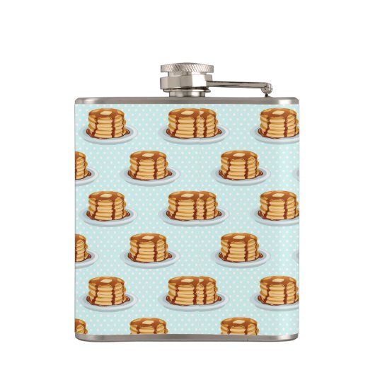 Pannenkoeken met Maple Syrup en Polkadot Pattern Heupfles (Achterkant)