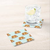 Pannenkoeken met Maple Syrup en Polkadot Pattern Kartonnen Onderzetters (Insitu)