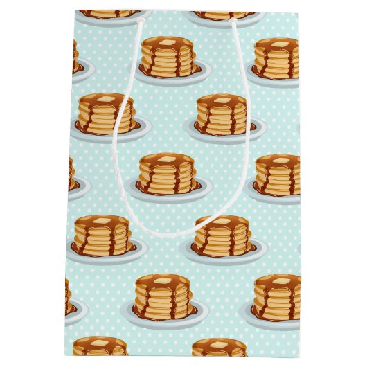 Pannenkoeken met Maple Syrup en Polkadot Pattern Medium Cadeauzakje (Achterkant)